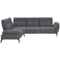 ECKSOFA in Webstoff Grau  - Schwarz/Grau, Design, Textil/Metall (223/290cm) - Moderano