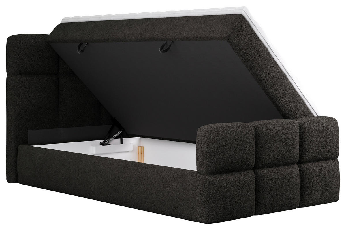 BOXBETT 120/200 cm  in Schwarz  - Schwarz, Design, Holzwerkstoff/Kunststoff (120/200cm) - Xora