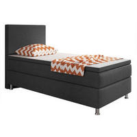 BOXSPRINGBETT 90/200 cm  in Anthrazit  - Anthrazit/Silberfarben, KONVENTIONELL, Textil/Metall (90/200cm) - MID.YOU