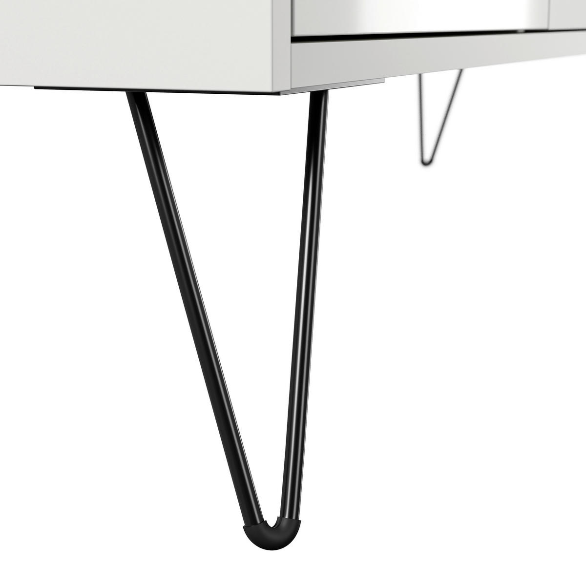 SIDEBOARD Posseik Industrial 199/75,8/42 cm 4 Schublade(n)  - Weiß Hochglanz/Eichefarben, Design, Holzwerkstoff/Metall (199/75,8/42cm) - MID.YOU