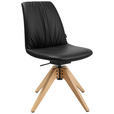 STUHL  in Echtleder pigmentiert Holz, Leder  - Eichefarben/Schwarz, Design, Leder/Holz (46/82,5-85,25/55cm) - Johann Jakob