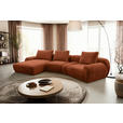 ECKSOFA  in Chenille Rostfarben Rückenkissen, Rücken echt  176/362 cm  - Rostfarben/Schwarz, KONVENTIONELL, Kunststoff/Textil (176/362cm) - Carryhome