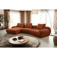 ECKSOFA Rostfarben Chenille  - Rostfarben/Schwarz, KONVENTIONELL, Kunststoff/Textil (176/362cm) - Carryhome