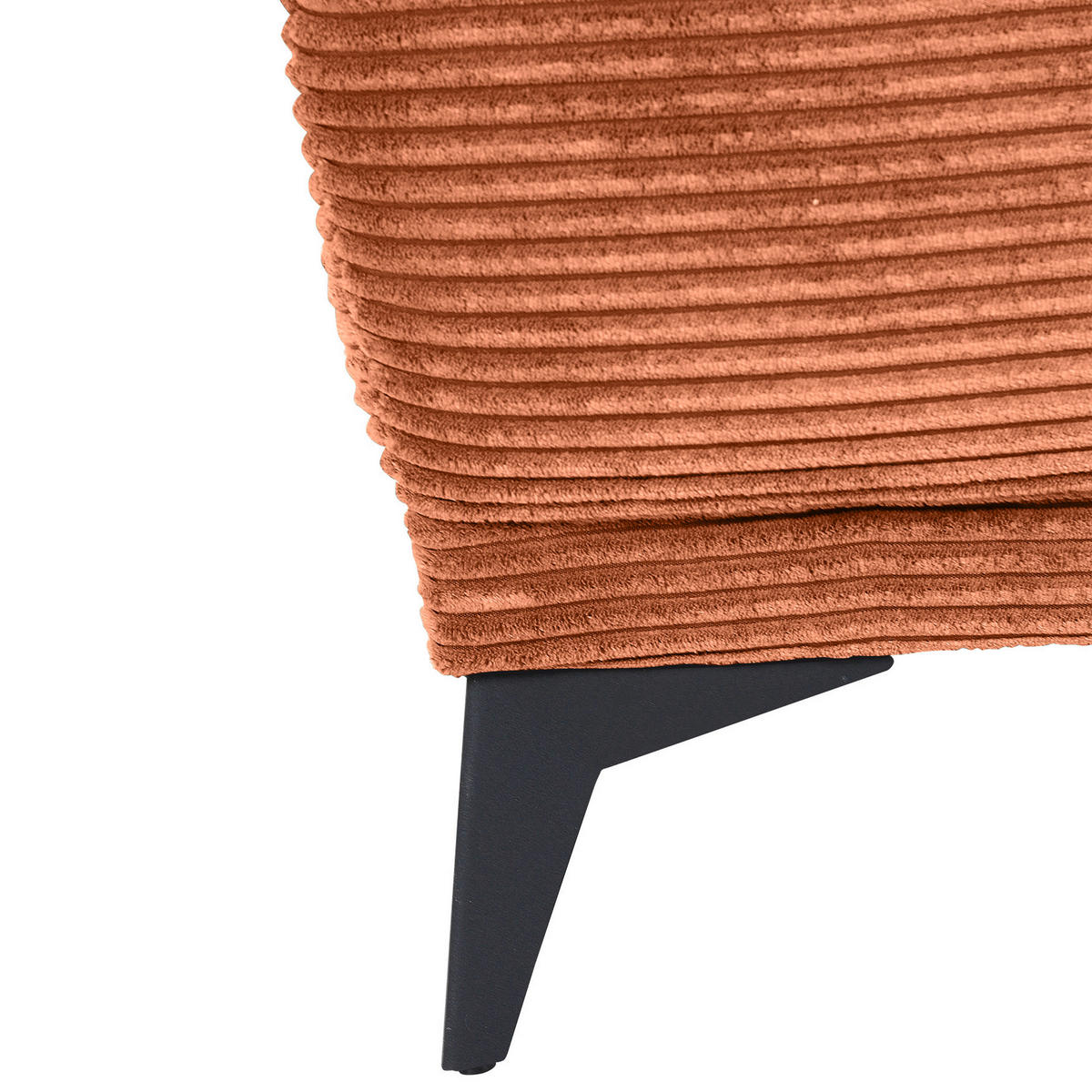 ECKSOFA Rostfarben Cord  - Rostfarben/Schwarz, KONVENTIONELL, Textil/Metall (165/295cm) - Carryhome