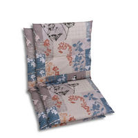 SESSELAUFLAGENSET Blätter  - Taupe/Blau, Basics, Textil (48/5/98cm)