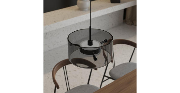 LED-HÄNGELEUCHTE 128/16/150 cm  - Schwarz, Design, Glas/Kunststoff (128/16/150cm) - Novel