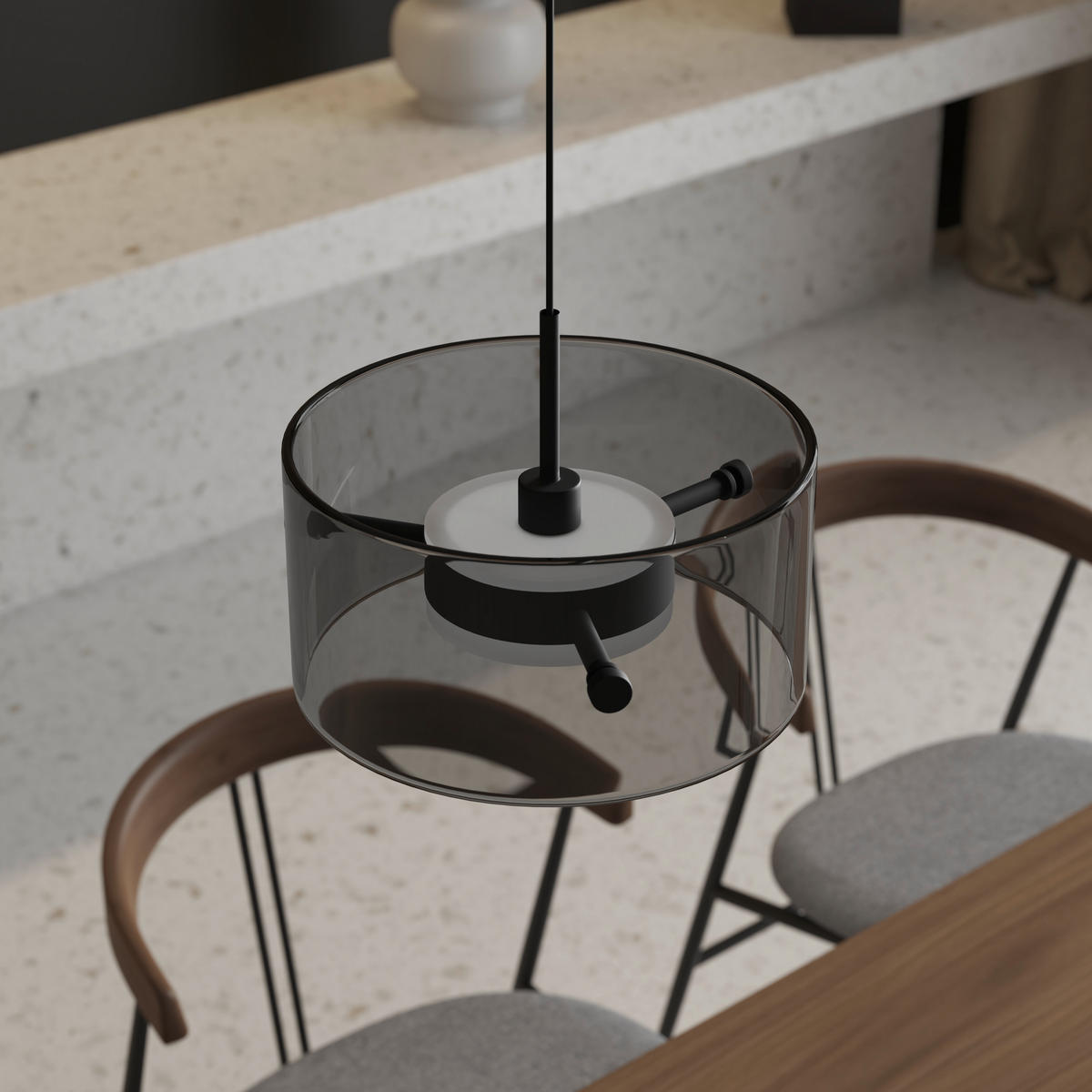 LED-HÄNGELEUCHTE 128/16/150 cm  - Schwarz, Design, Glas/Kunststoff (128/16/150cm) - Novel