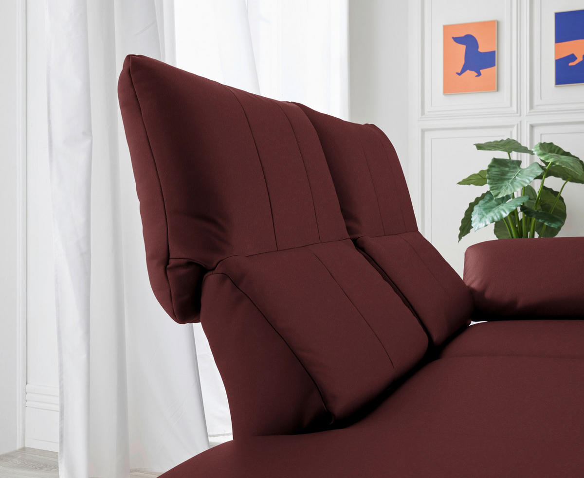 RÉCAMIERE in Echtleder Rot  - Chromfarben/Rot, Design, Leder/Metall (209/85-109/95-16cm) - Dieter Knoll
