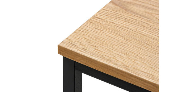 BEISTELLTISCH 30/30/61 cm Eiche furniert Schwarz, Eichefarben rechteckig  - Eichefarben/Schwarz, LIFESTYLE, Holz/Holzwerkstoff (30/30/61cm) - Xora