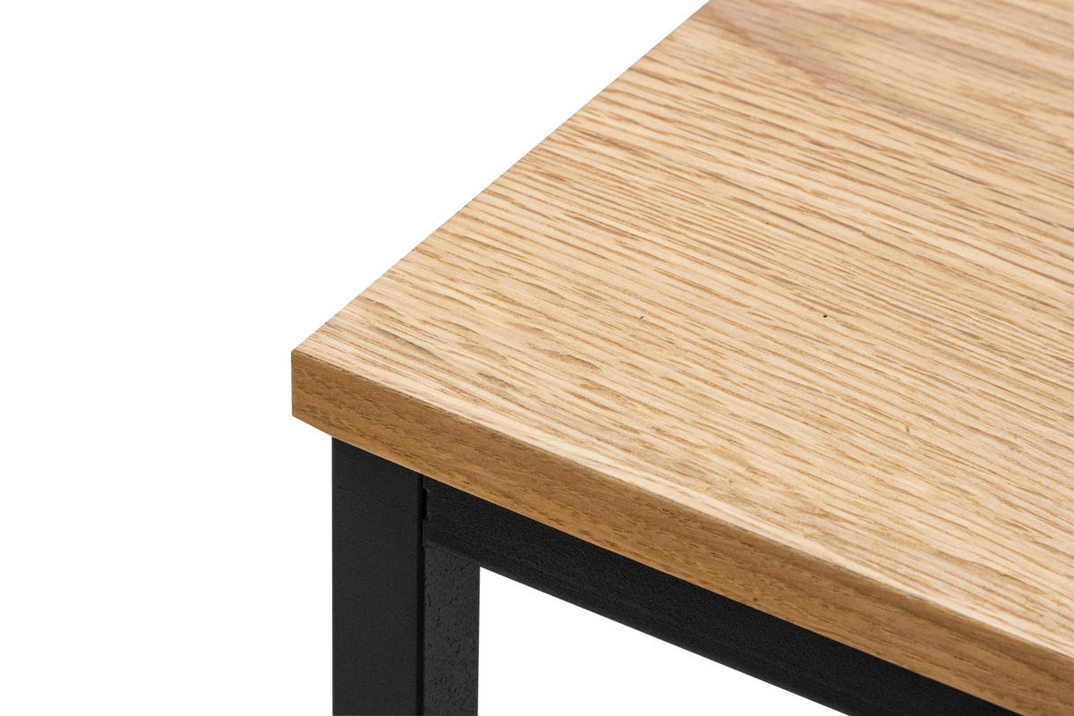 BEISTELLTISCH 30/30/61 cm Eiche furniert Schwarz, Eichefarben rechteckig  - Eichefarben/Schwarz, LIFESTYLE, Holz/Holzwerkstoff (30/30/61cm) - Xora