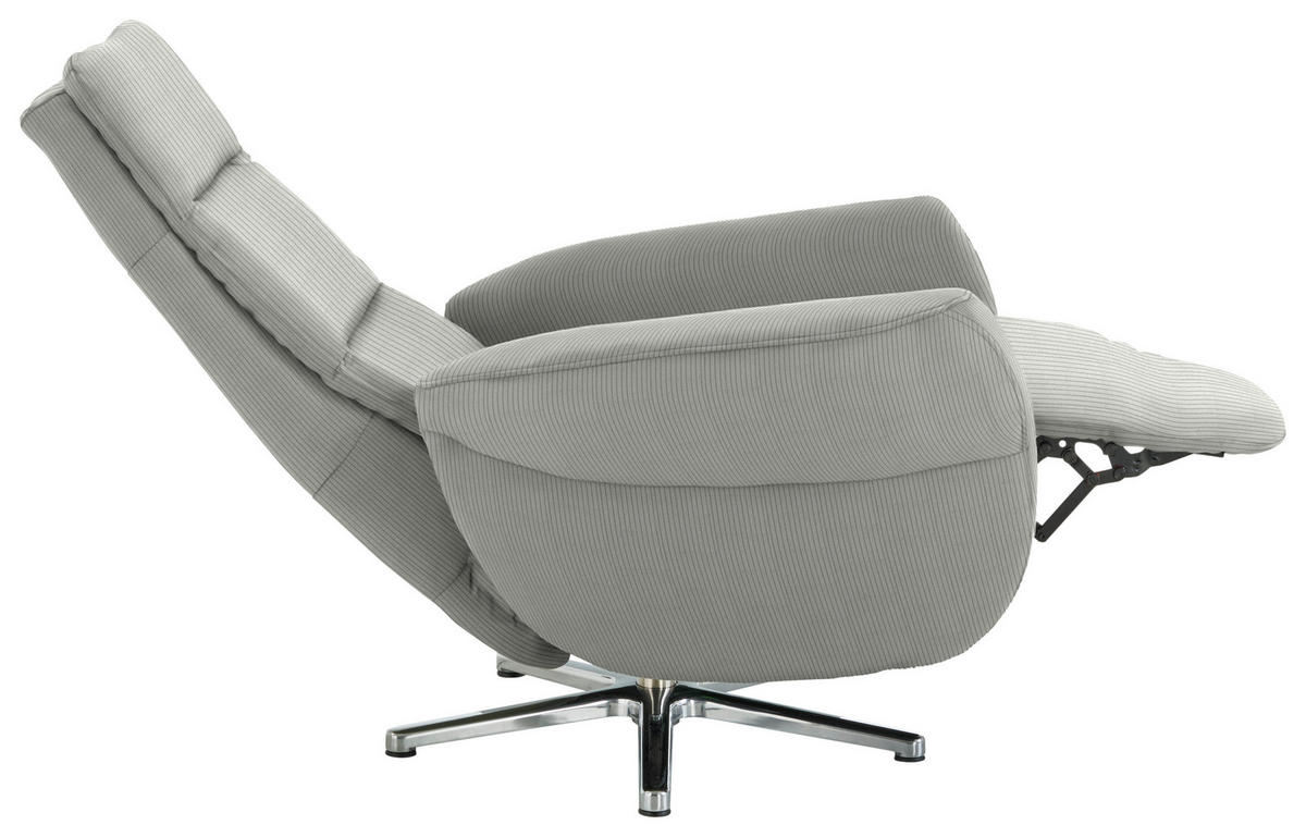 RELAXSESSEL in Textil Silberfarben  - Chromfarben/Silberfarben, Design, Textil/Metall (78/113/83cm) - Beldomo Speed