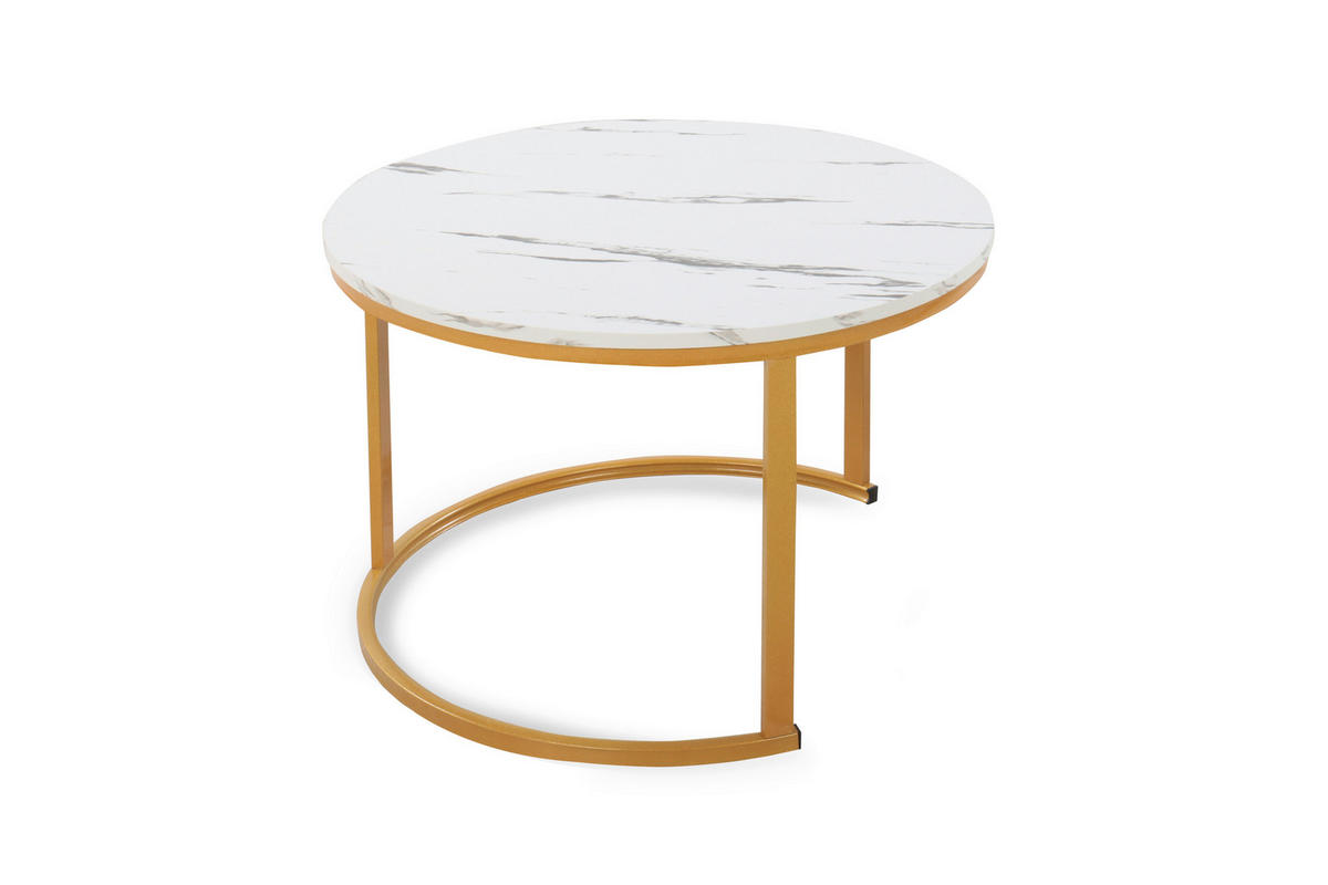 SET KLUB STOLIĆA višebojno, bijela, zlatne boje  metal, drvni materijal  - bijela/višebojno, Design, drvni materijal/metal (50-70/50-70/38-45cm) - MID.YOU