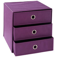FALTBOX - Brombeere/Silberfarben, Design, Karton/Textil (32/32/31,5cm) - Carryhome