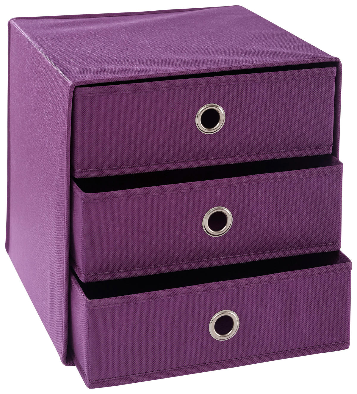 FALTBOX - Brombeere/Silberfarben, Design, Karton/Textil (32/32/31,5cm) - Carryhome