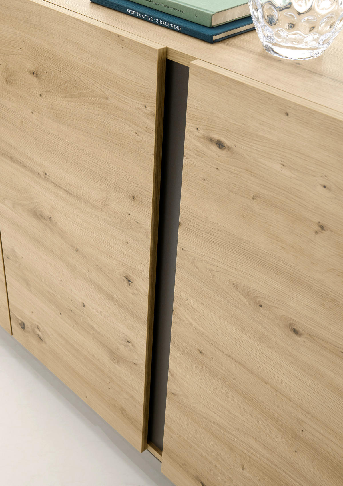 LOWBOARD  in 188/46/40 cm  - Eiche Artisan/Grau, Design, Glas/Holzwerkstoff (188/46/40cm) - MID.YOU