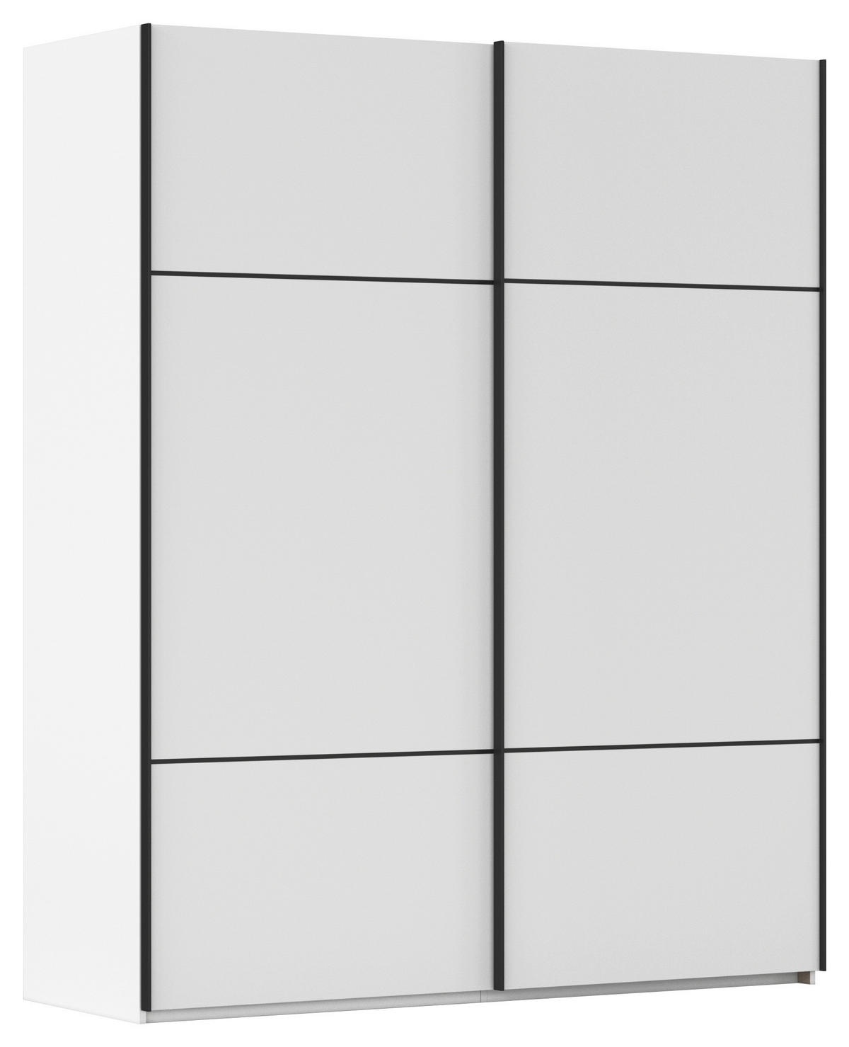 SCHWEBETÜRENSCHRANK in Weiss  - Weiss/Schwarz, Konventionell, Holzwerkstoff/Metall (201/223/68cm) - Novel