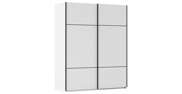 SCHWEBETÜRENSCHRANK  in Weiß  - Schwarz/Weiß, KONVENTIONELL, Holzwerkstoff/Metall (201/223/68cm) - Novel