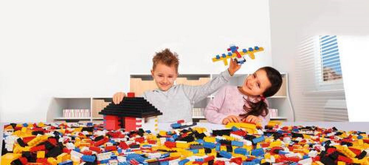 KOCKE ZA SLAGANJE  Blox  - bijela/žuta, Basics, plastika (20/20/19,5cm) - Simba
