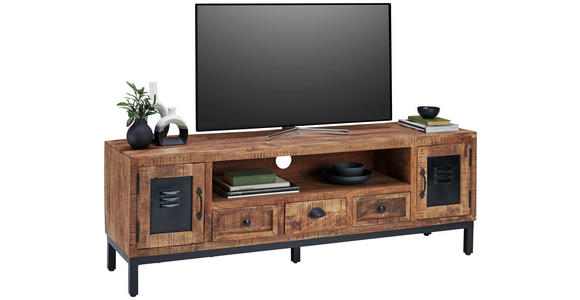 LOWBOARD  in 160/55/40 cm  - Schwarz/Braun, LIFESTYLE, Holz/Metall (160/55/40cm) - Landscape