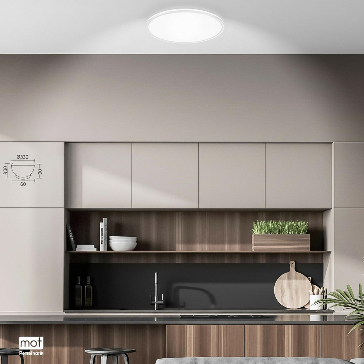 LED-DECKENLEUCHTE Pulap 33/6 cm   - Weiß, Basics, Kunststoff (33/6cm) - Briloner