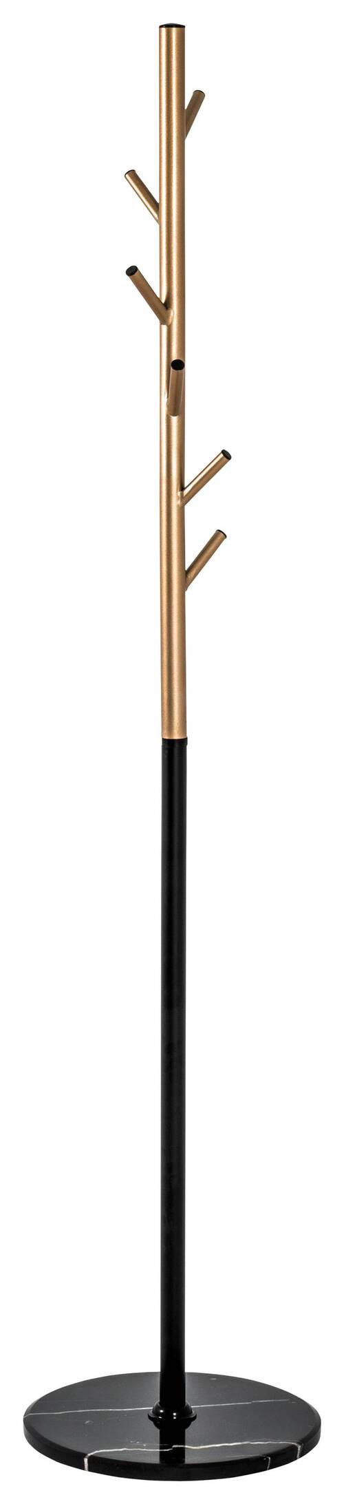 STANDER HAINE in negru, auriu 37/173/37 cm   - auriu/negru, Design, metal/piatră (37/173/37cm) - Carryhome