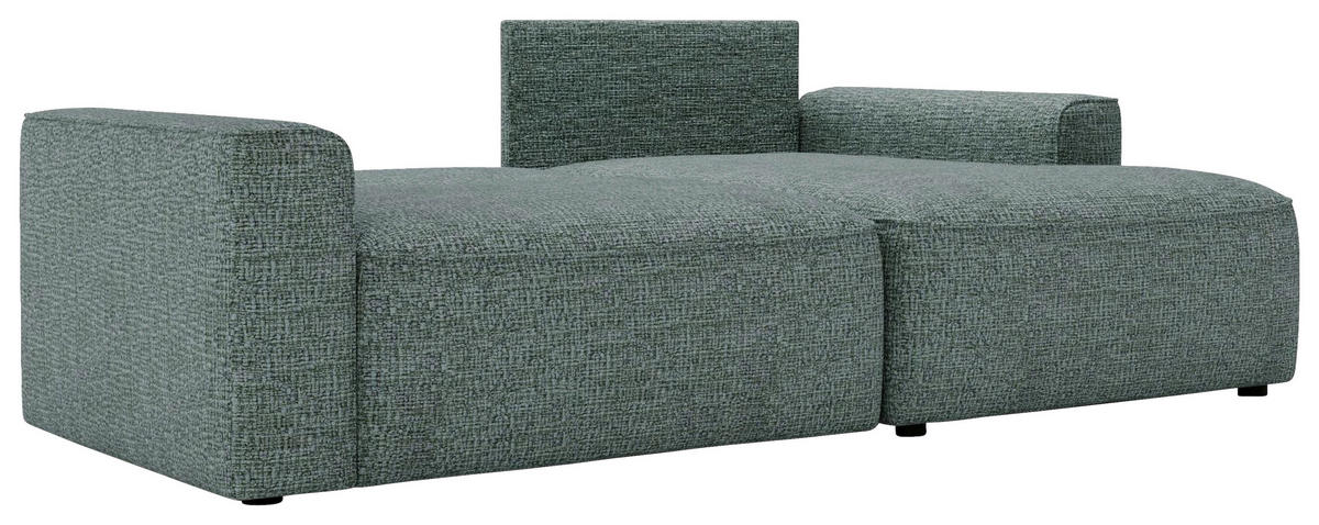 ECKSOFA in Chenille Grün  - Schwarz/Grün, Design, Kunststoff/Textil (233/144cm) - Livetastic
