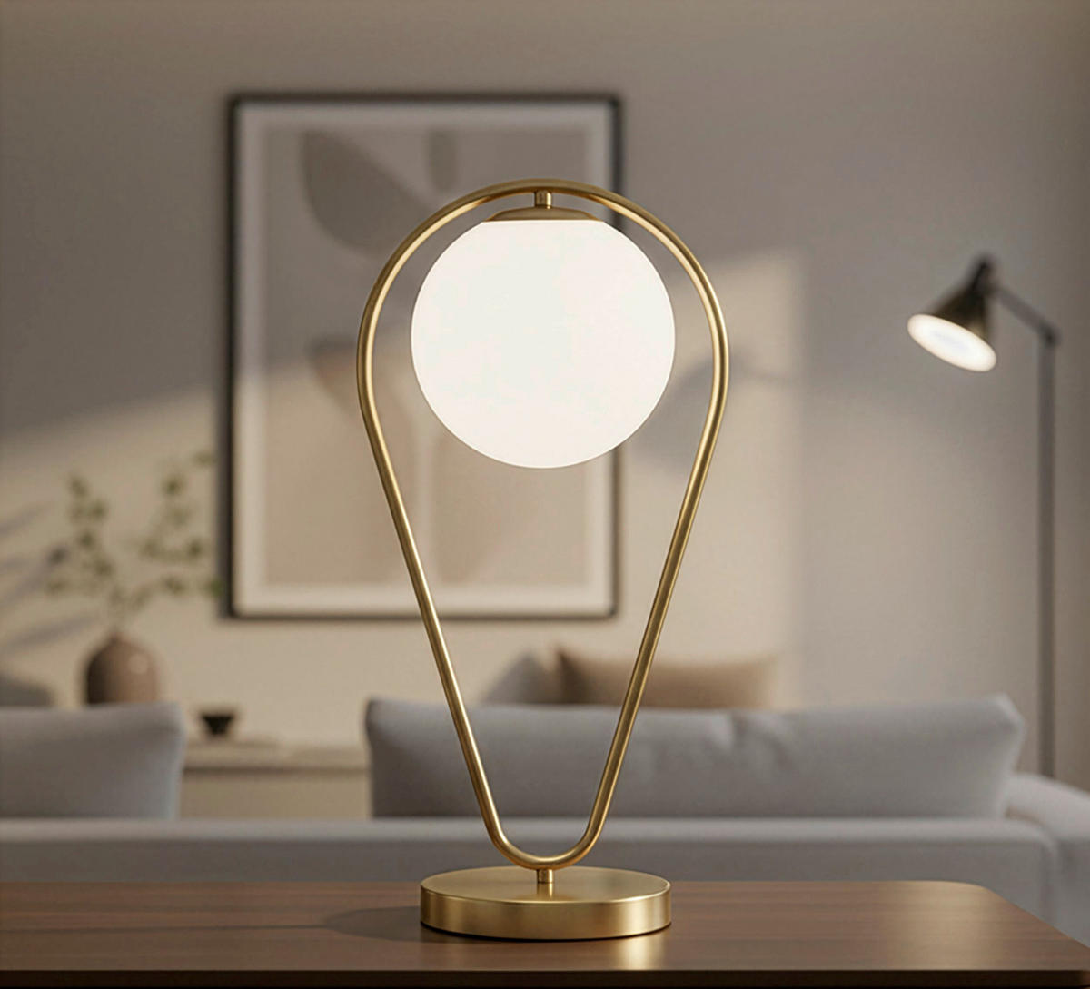 TISCHLEUCHTE 25/18/50 cm  - Goldfarben/Weiß, Trend, Glas/Metall (25/18/50cm) - Mauro Ferretti