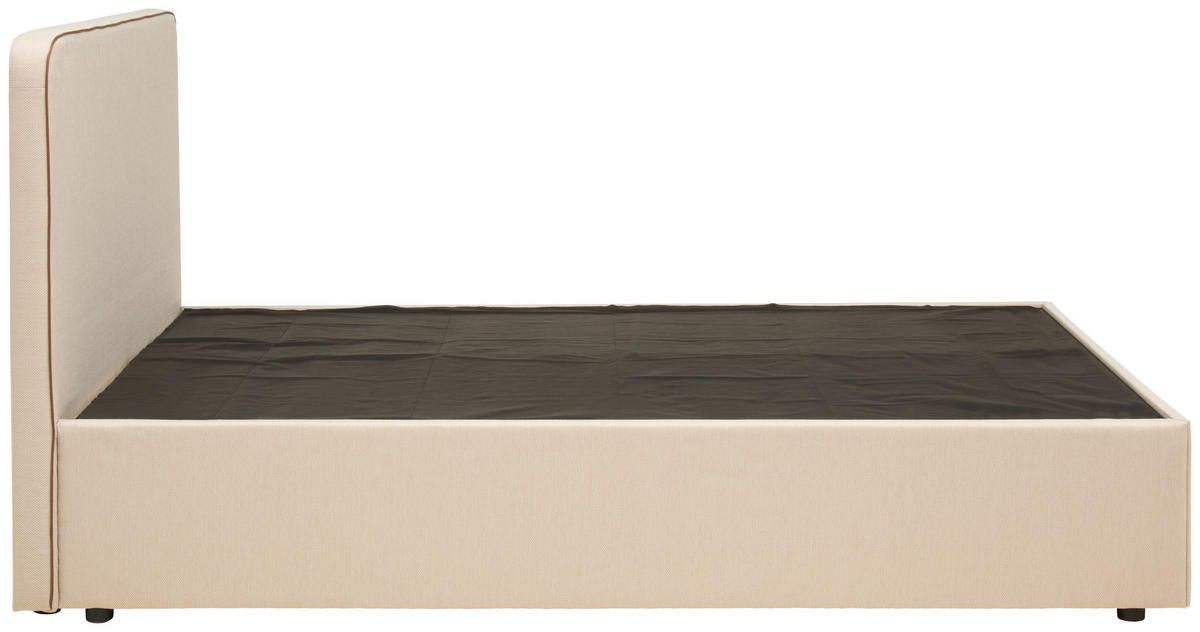 AMERICKÁ POSTEĽ, 120/200 cm, béžová - béžová, Konventionell, drevo/textil (120/200cm) - P & B