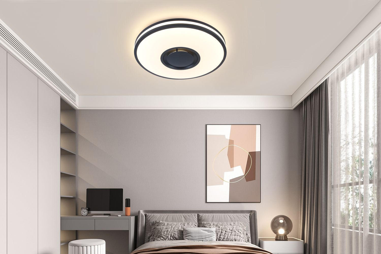 LED PLAFONJERA Riku  - crna, Osnovno, metal/plastika (39/8,5cm) - Novel