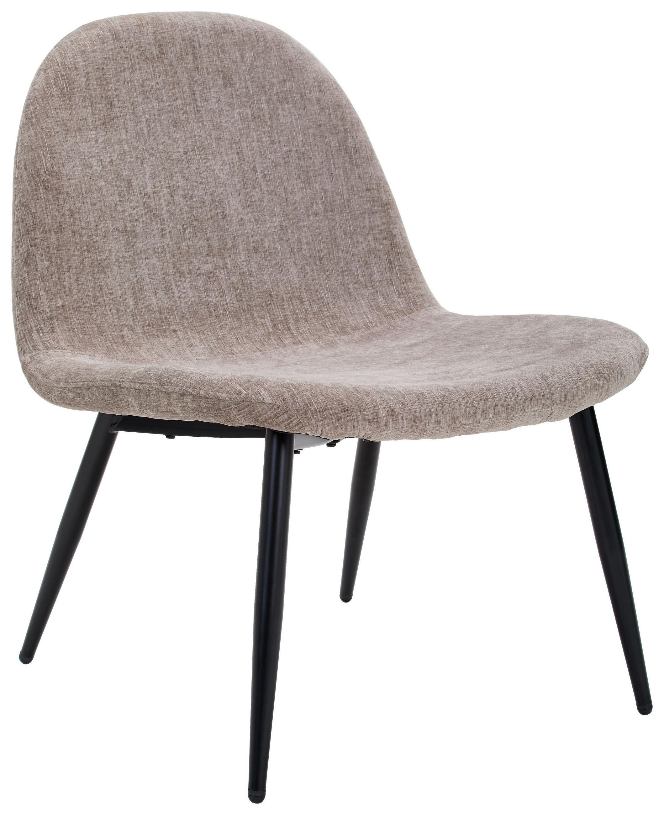 SESSEL Chenille Schwarz, Taupe    - Taupe/Schwarz, Design, Holz/Textil (63/82/74cm) - Livetastic