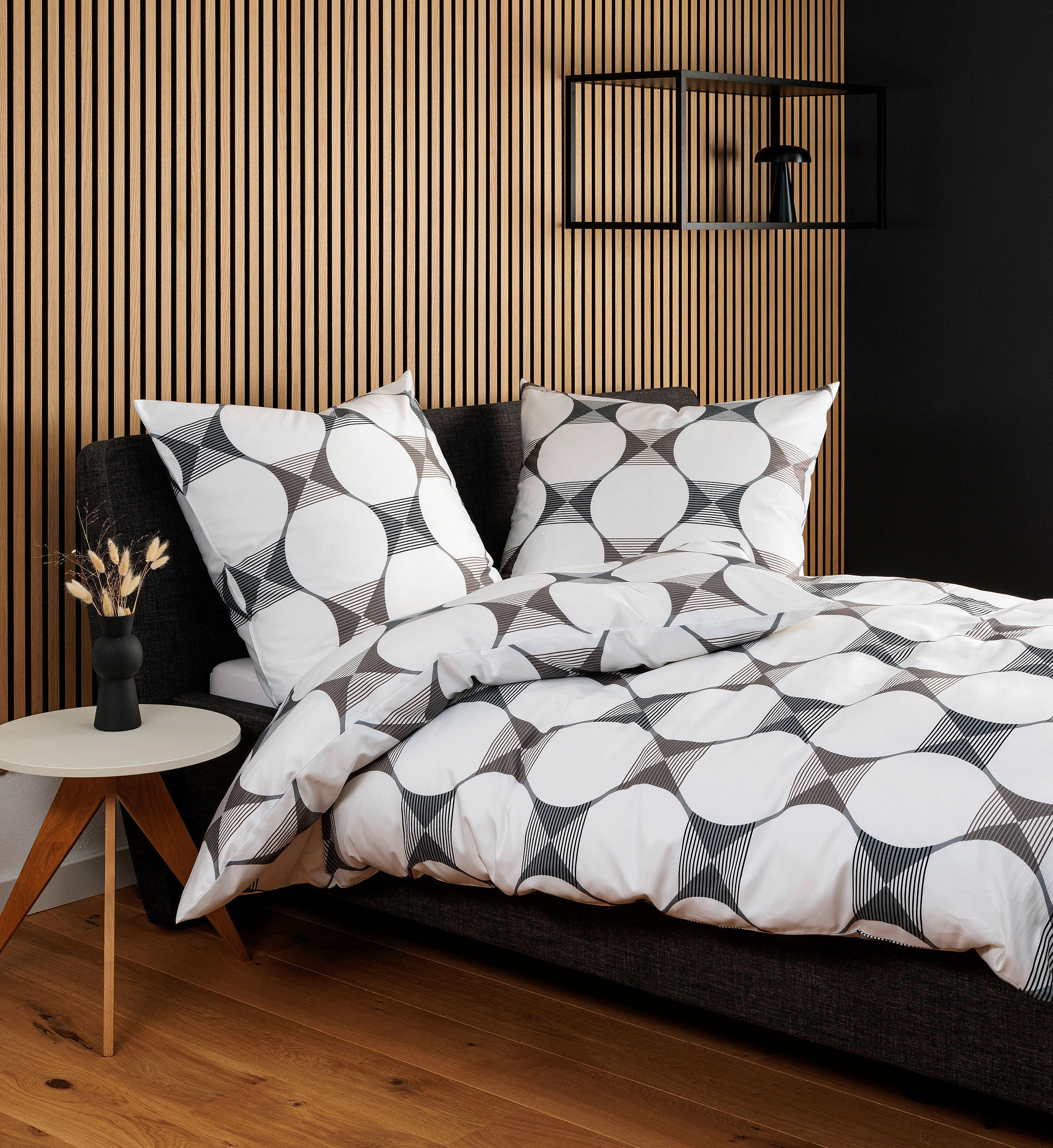BETTWÄSCHE Makosatin 135/200 cm  - Schwarz/Weiß, Design, Textil (135/200cm) - Janine