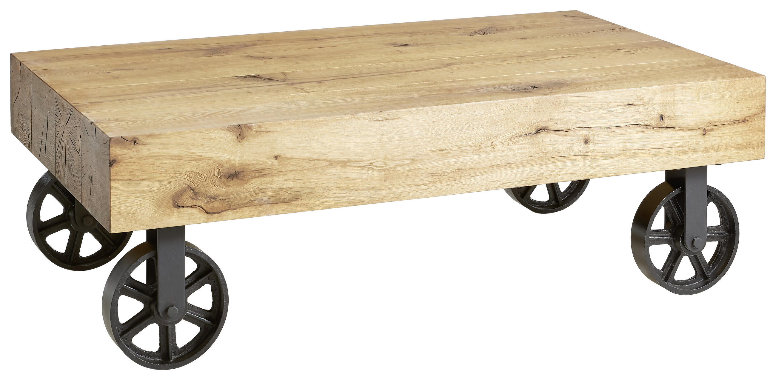 Couchtisch in Holz, Metall 120/70/40 cm