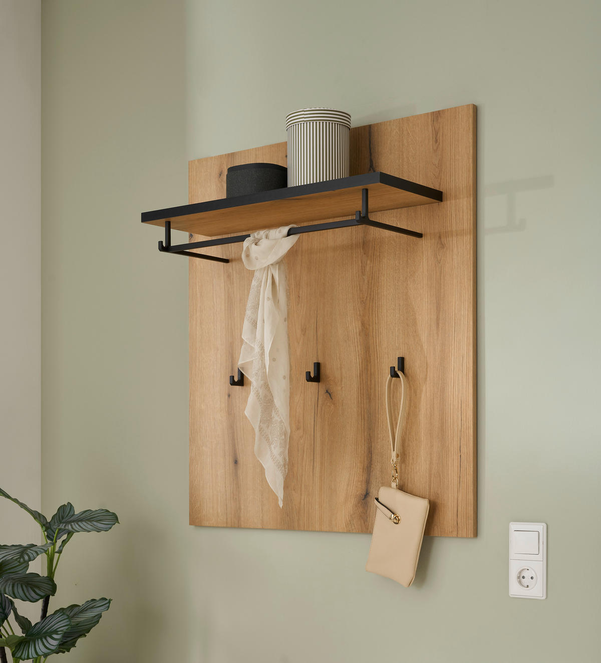 GARDEROBENPANEEL  in 79/89/25 cm  - Eichefarben/Anthrazit, MODERN, Holzwerkstoff (79/89/25cm) - MID.YOU