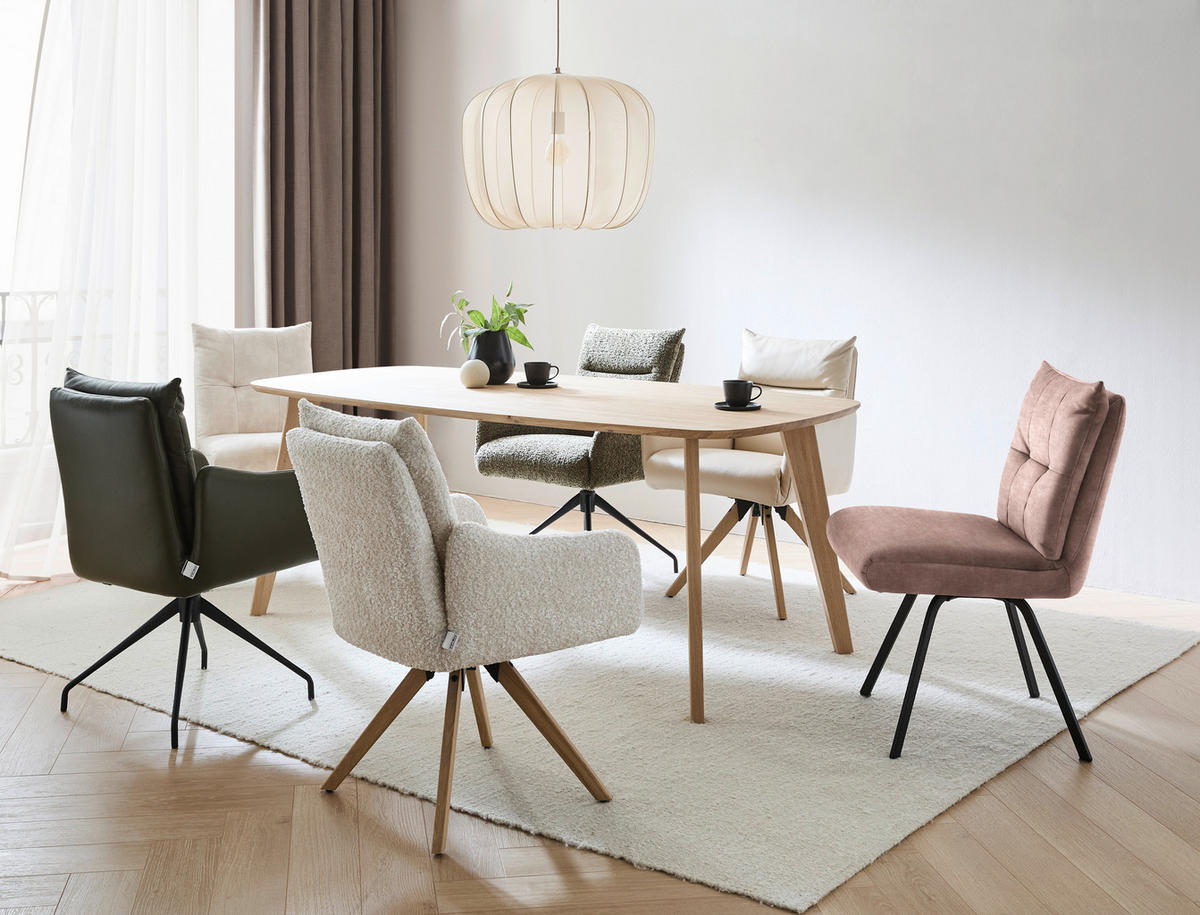 STUHL  in Velours Textil  - Altrosa/Schwarz, Design, Textil/Metall (50/84/68cm) - Welnova