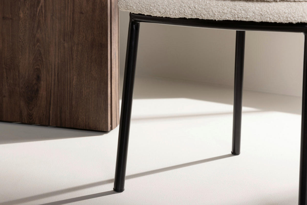 STOLSET 2 styck kan torkas av   svart, vit  - vit/svart, Modern, metall/textil (47/77/57cm) - Livetastic