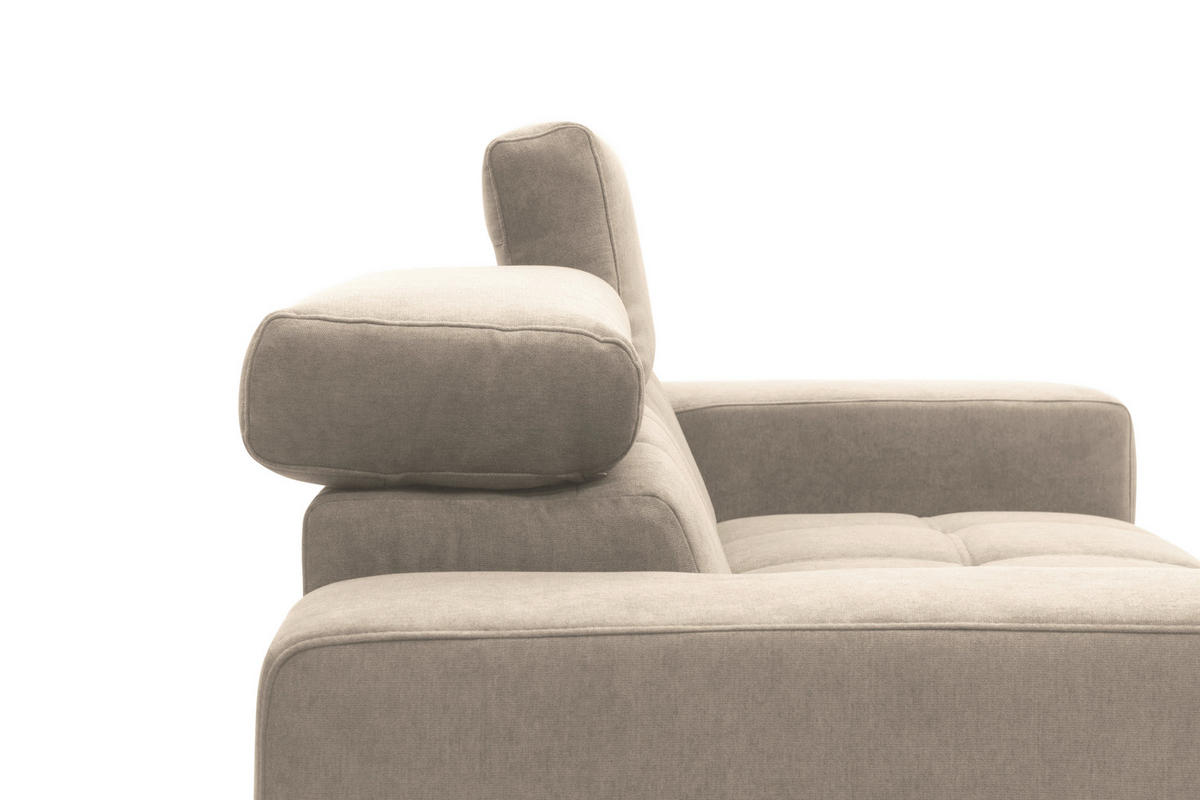 2-SITZER-SOFA TRENTO Mikrofaser Taupe  - Taupe/Dunkelgrau, MODERN, Textil/Metall (208/79/104cm) - MID.YOU