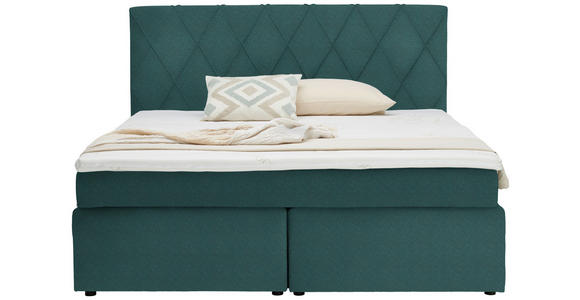 BOXSPRINGBETT 160/200 cm in Türkis - Türkis/Schwarz, Design, Holzwerkstoff/Kunststoff (160/200cm) - Xora