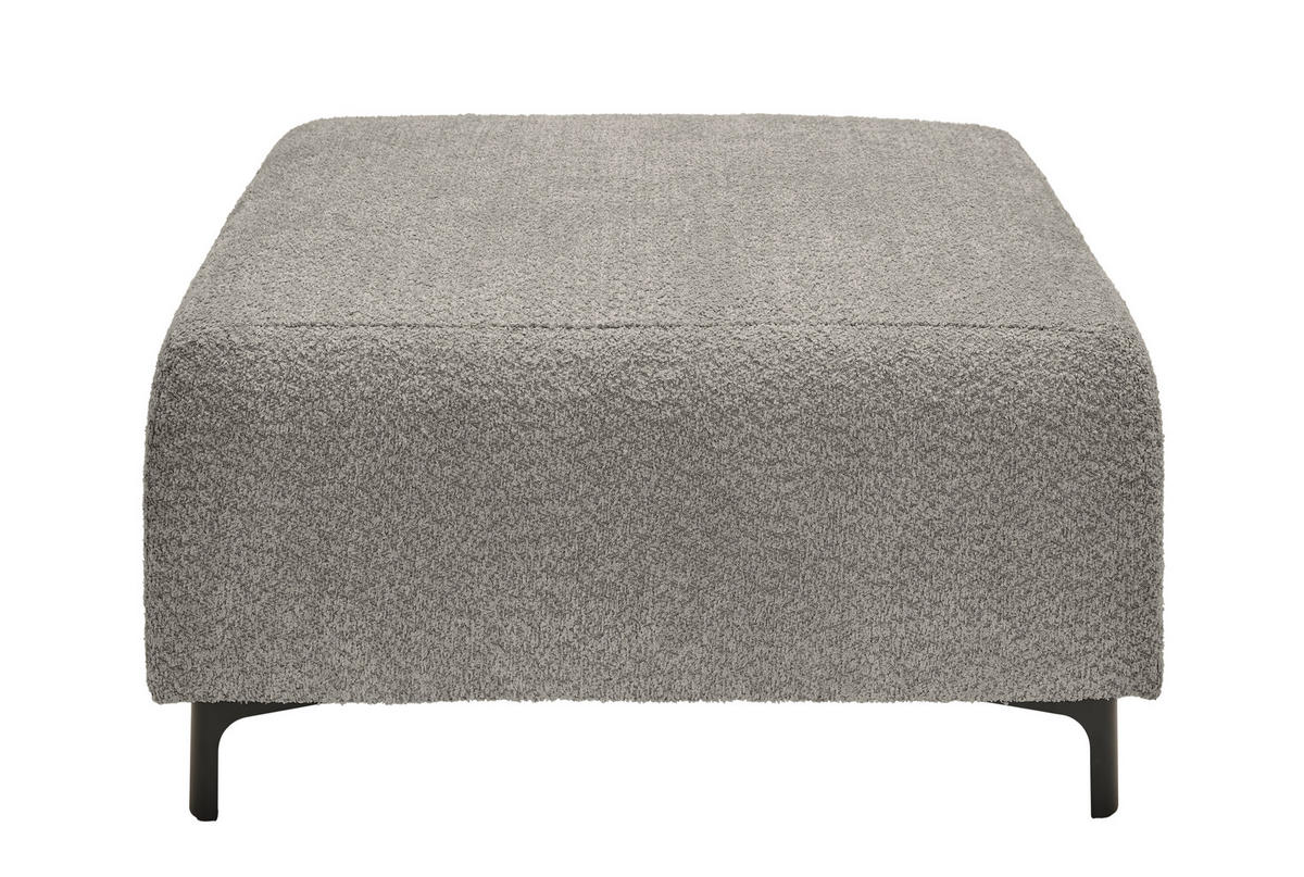 HOCKER Chenille Grau  - Schwarz/Grau, KONVENTIONELL, Textil/Metall (99/46/77cm) - Carryhome