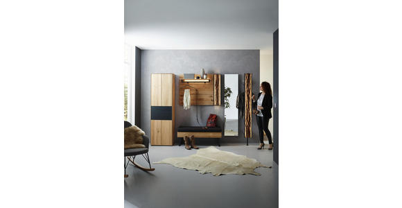 GARDEROBENPANEEL 118/87/35 cm - Eichefarben/Anthrazit, Natur, Holz/Metall (118/87/35cm) - Valnatura