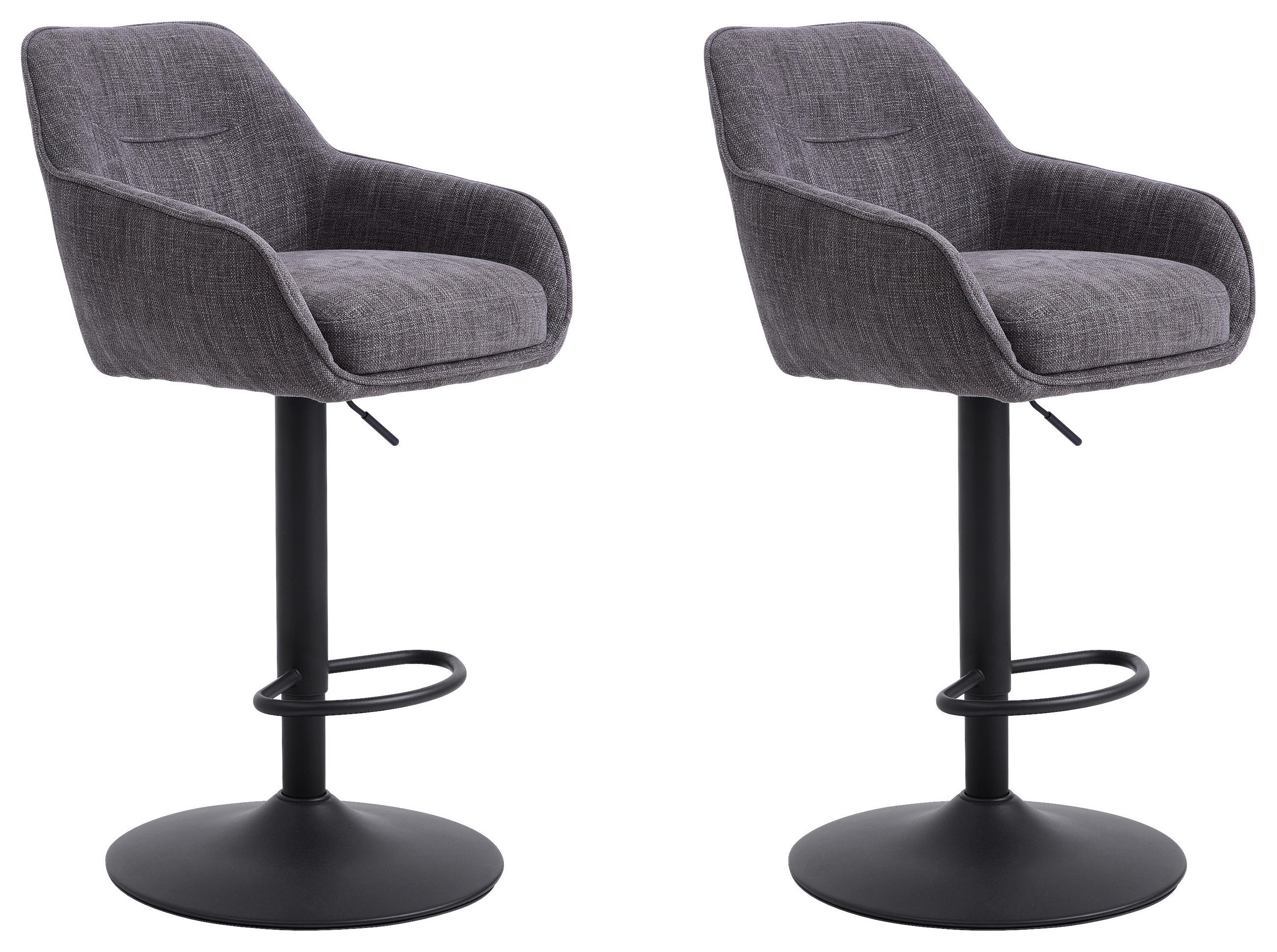 Livetastic Barhocker-Set Graphit 51x95.5-110x53 cm