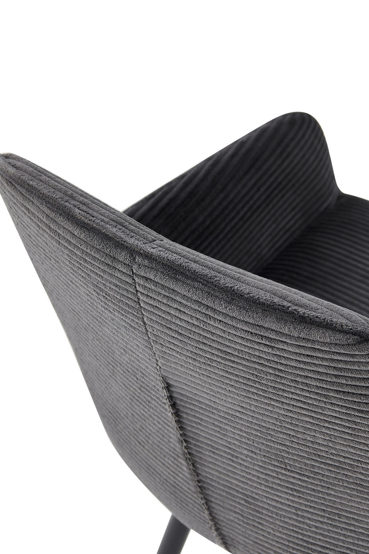 ARMLEHNSTUHL-SET 2 Stück  in Stahl Mikrofaser  - Anthrazit/Schwarz, MODERN, Textil/Metall (55/85/61cm) - MID.YOU