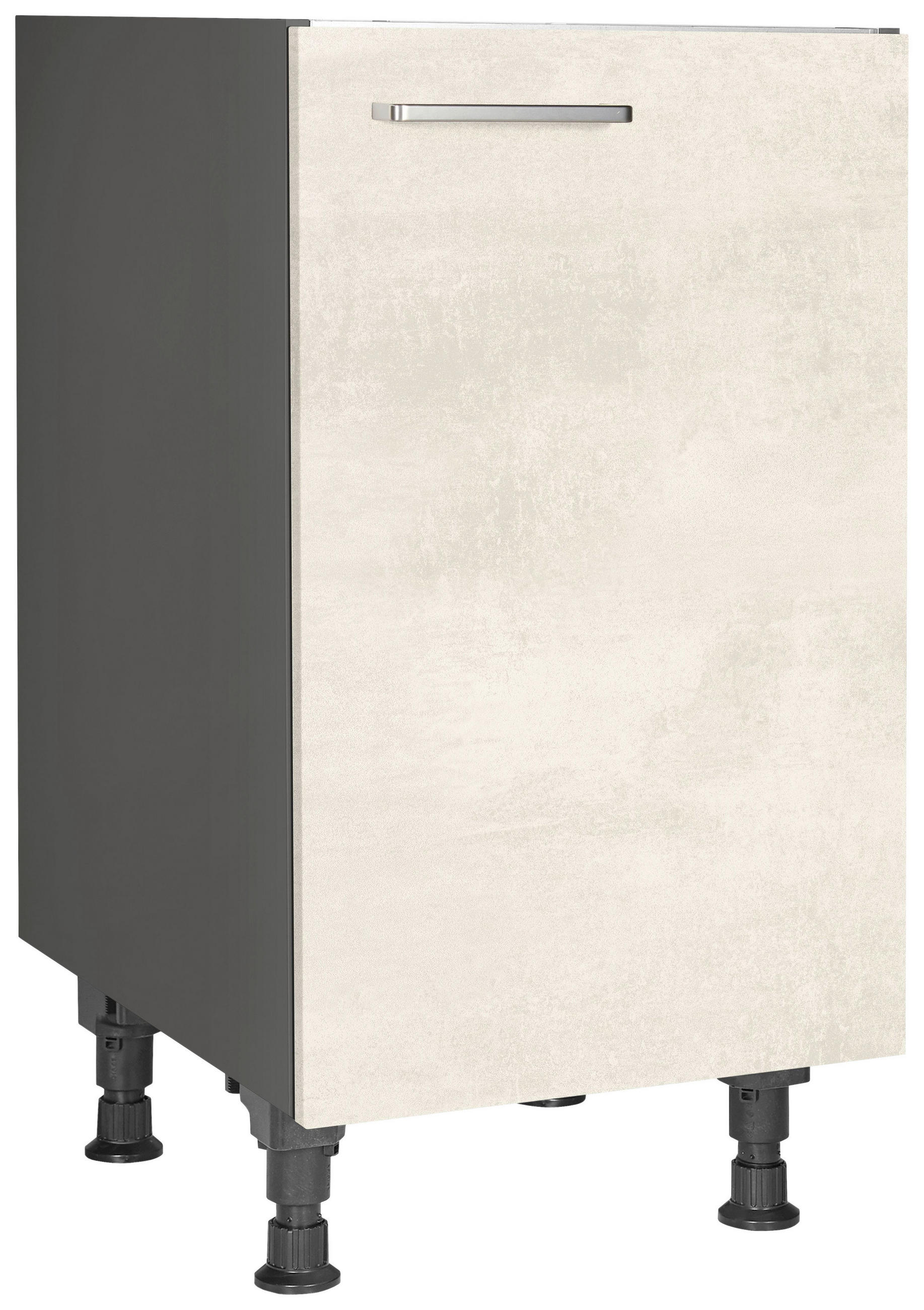 SPÜLENUNTERSCHRANK 45/87/56 cm  in Weiß  - Schieferfarben/Edelstahlfarben, MODERN, Holzwerkstoff/Metall (45/87/56cm) - Nobilia