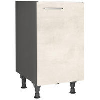 SPÜLENUNTERSCHRANK 45/87/56 cm  in Weiß  - Schieferfarben/Edelstahlfarben, MODERN, Holzwerkstoff/Metall (45/87/56cm) - Nobilia