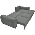 ECKSOFA Dunkelgrau Webstoff  - Dunkelgrau/Schwarz, KONVENTIONELL, Holz/Textil (250/145cm) - Carryhome