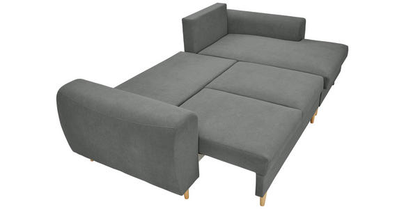 ECKSOFA Dunkelgrau Webstoff  - Dunkelgrau/Schwarz, KONVENTIONELL, Holz/Textil (250/145cm) - Carryhome