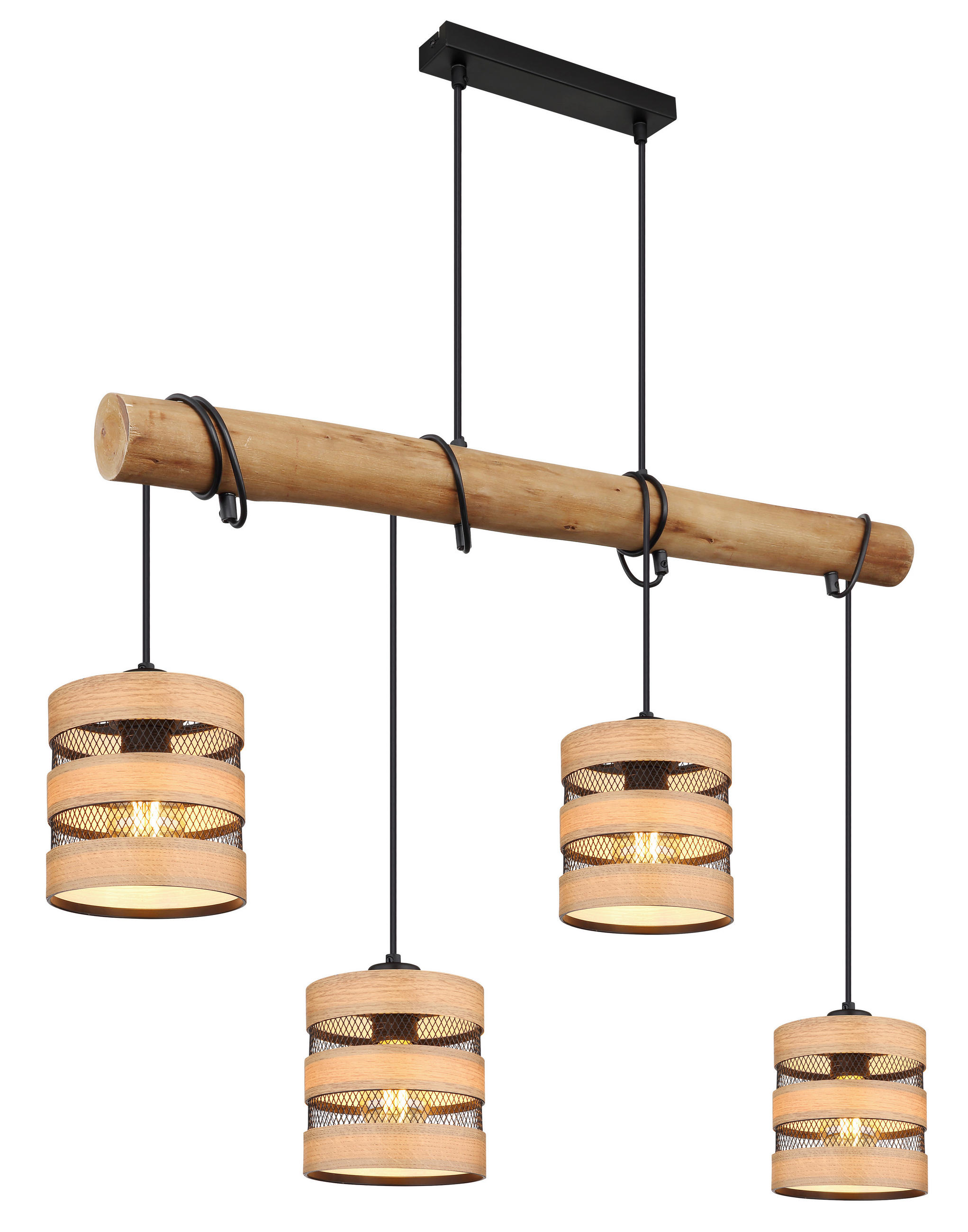 HÄNGELEUCHTE 85/15/120 cm   - Dunkelbraun/Schwarz, Design, Holz/Holzwerkstoff (85/15/120cm) - Globo