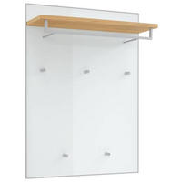 GARDEROBENPANEEL  in 80/109/27 cm  - Weiss/Eichefarben, Design, Glas/Holz (80/109/27cm) - Novel