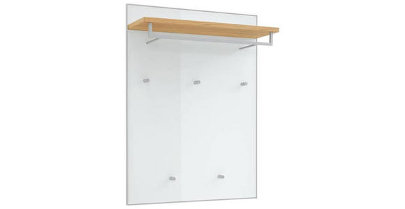 GARDEROBENPANEEL in 80/109/27 cm - Eichefarben/Weiß, Design, Glas/Holz (80/109/27cm) - Novel