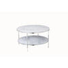 COUCHTISCH 80/80/45 cm rund Weiß, Chromfarben  - Chromfarben/Weiß, Design, Glas/Metall (80/80/45cm) - Livetastic