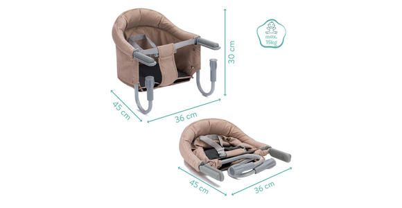 TISCHSITZ  - Beige/Grau, Basics, Textil/Metall (58,5/38/28,5cm) - My Baby Lou